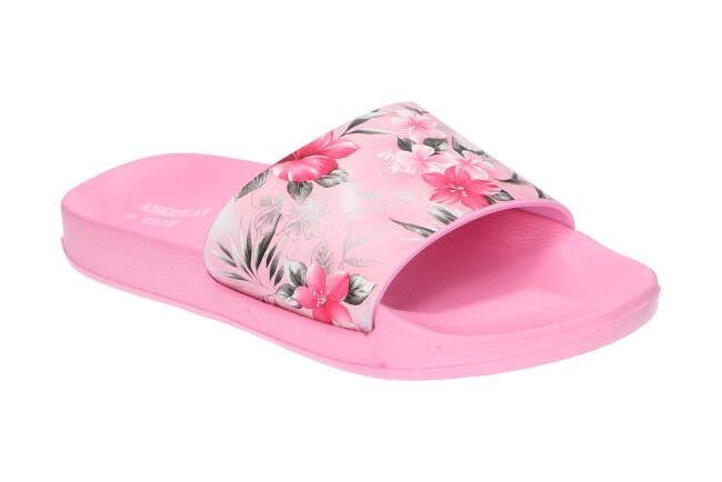 Kvetinové šľapky, ružové