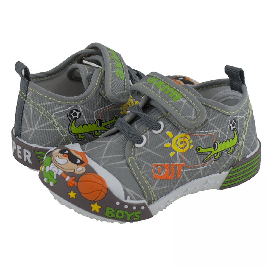 Plátenky s koženou vložkou, sivé