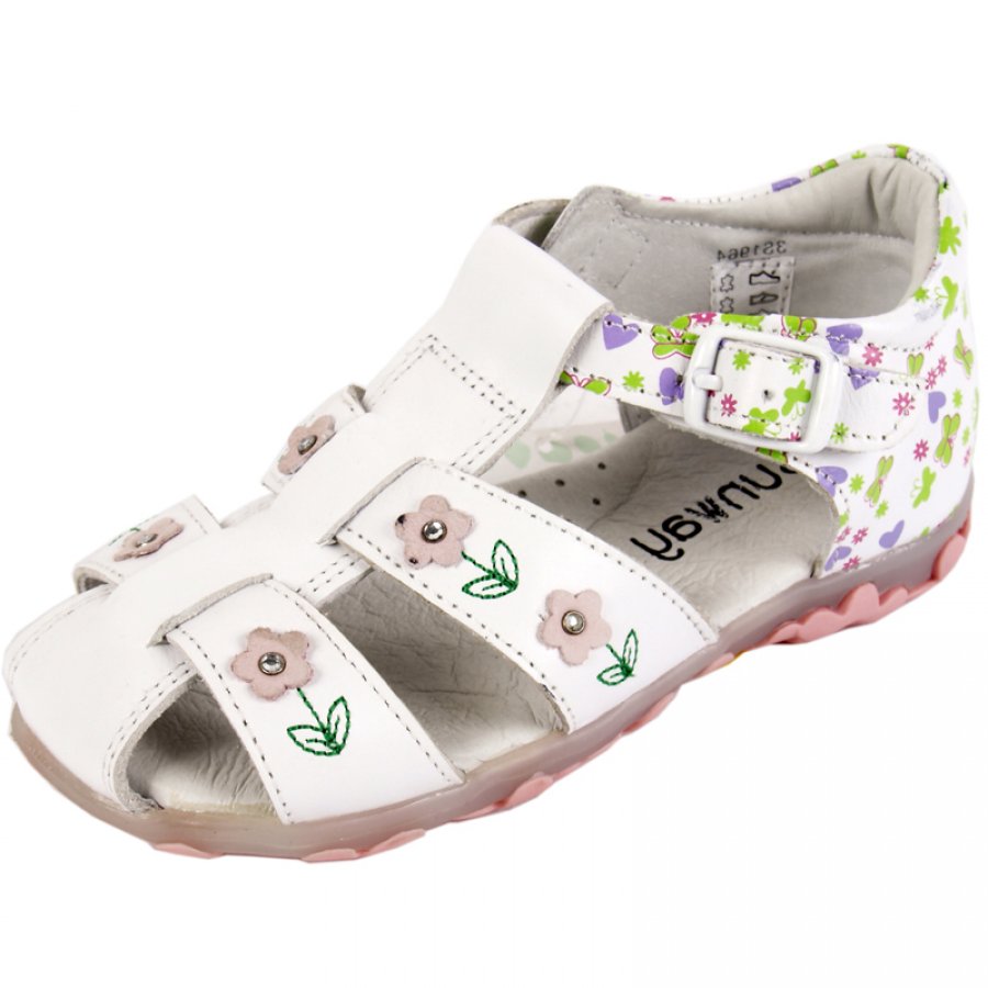 Kožené sandále, biele