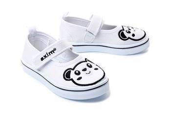 Dievčenské plátenky s koženou vložkou, biele