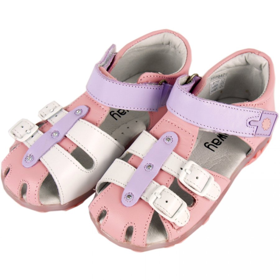 Kožené sandále, fialové