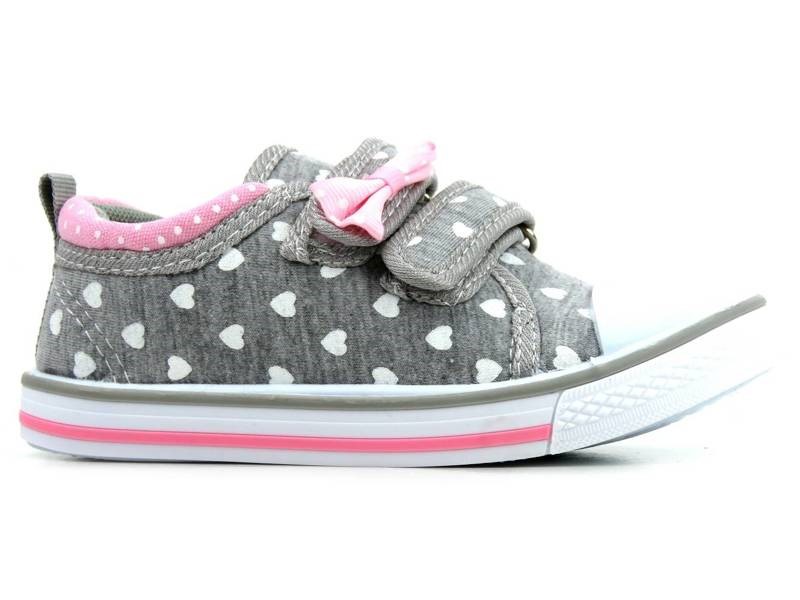 Dievčenské plátenné tenisky, sivé